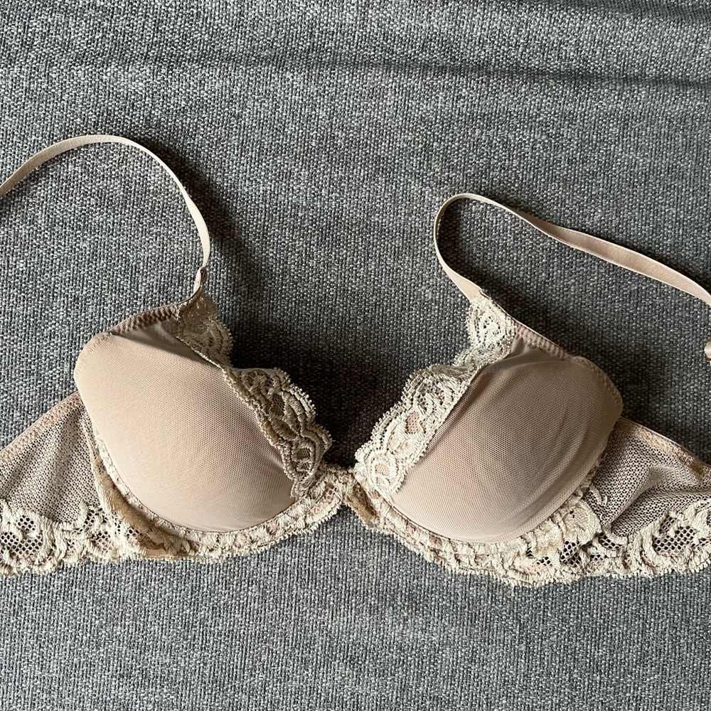 NWOT! Natori Feathers Contour Plunge Bra - Beige - Picture 2 of 4